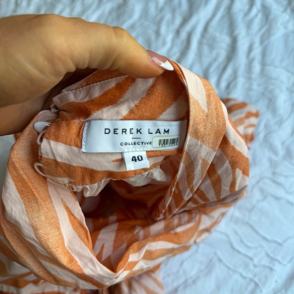 Derek Lam Collective Orange Pink Zebra Print Cutout Dress - Picture 6 of 9